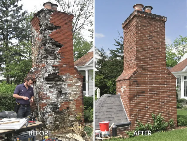 Plainfield Chimney Sweep performing a full chimney restoration in Plainfield, CT
