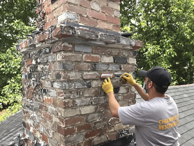 In-progress chimney restoration by Plainfield Chimney Sweep in Plainfield, CT