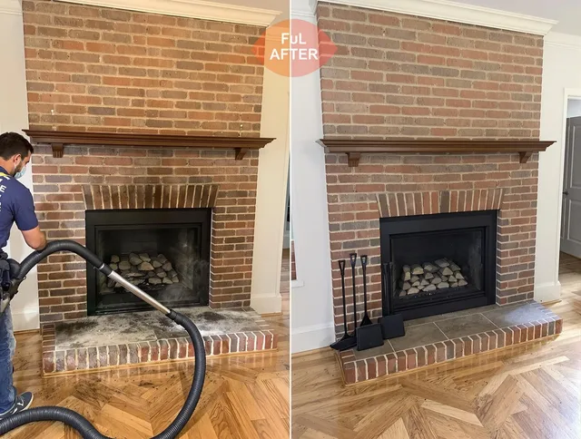 Plainfield Chimney Sweep carefully sanitizing a fireplace in Plainfield, CT