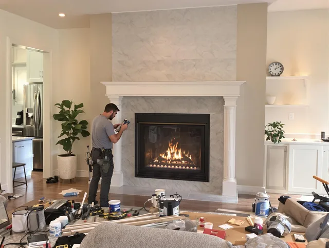 Newly installed fireplace by Plainfield Chimney Sweep in Plainfield, CT