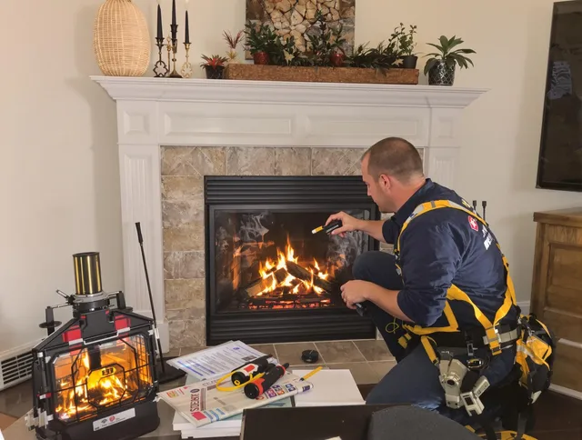 Safety-focused fireplace inspection by Plainfield Chimney Sweep in Plainfield, CT
